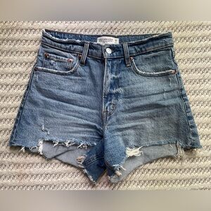 Abercrombie & Fitch women’s 90s High Rise cutoff denim jean Shorts 2 / 26